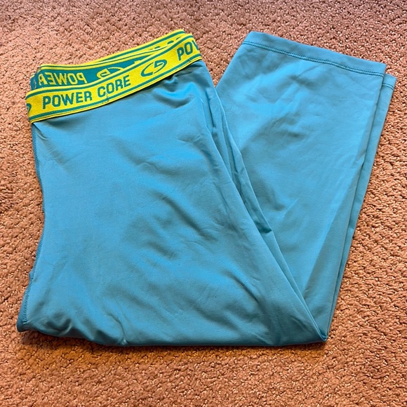 Champion | Shorts | Long Light Blue Power Core Compression Shorts Capris |  Poshmark